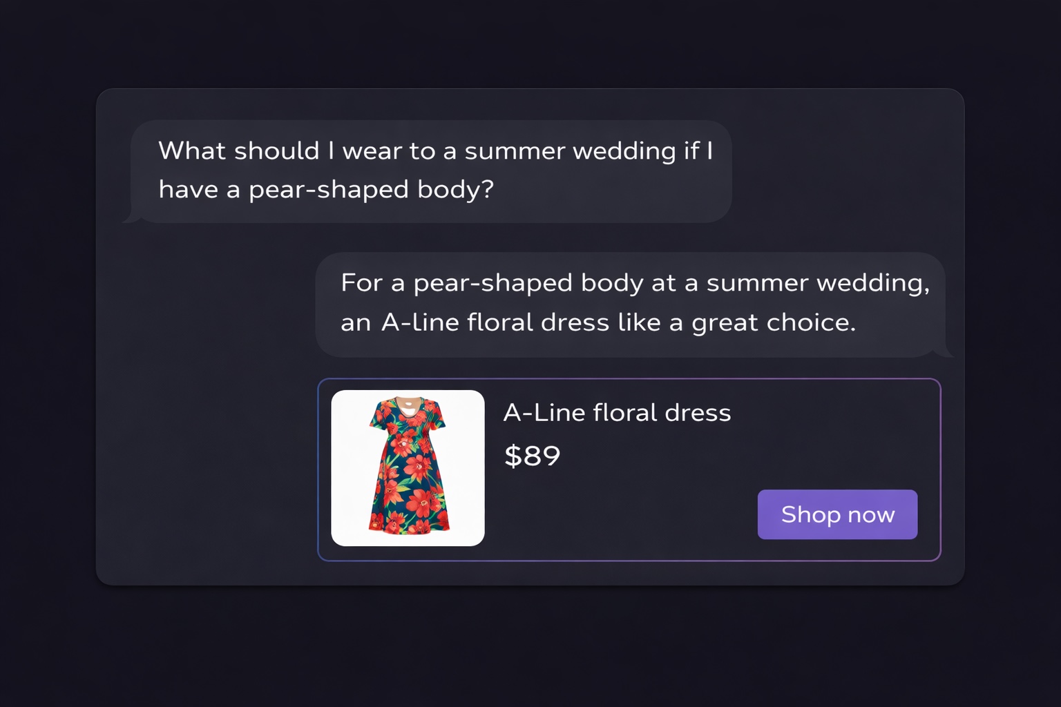 AI assistant recommending products using structured data